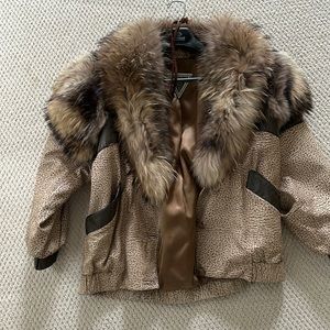 Rare Vintage 1980’s leather and Fur coat by Marvin Pierce